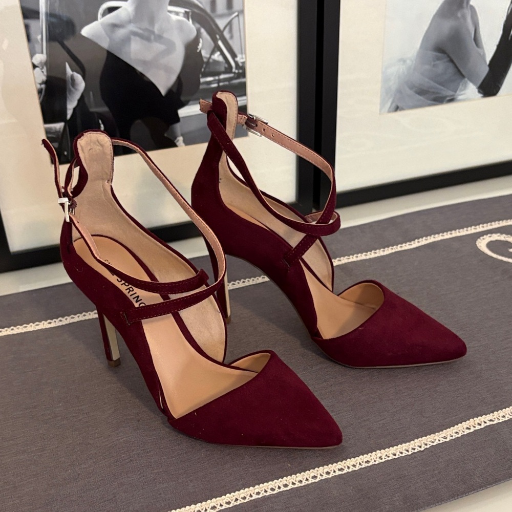 Call It Spring Burgundy Strappy Heels